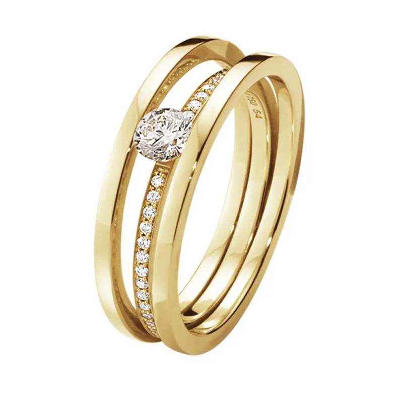 Georg Jensen Halo 18ct Yellow Gold 0.37ct Diamond Ring