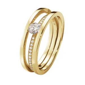Georg Jensen Halo 18ct Yellow Gold 0.37ct Diamond Ring