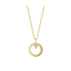 Georg Jensen Halo 18ct Yellow Gold Diamond Circular Necklace