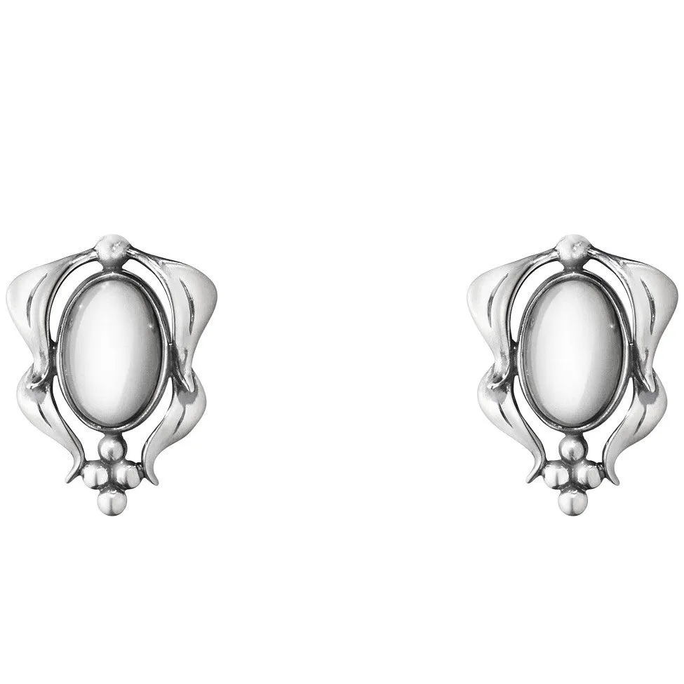 Georg Jensen Heritage Oxidised Sterling Silver Clip Earrings D