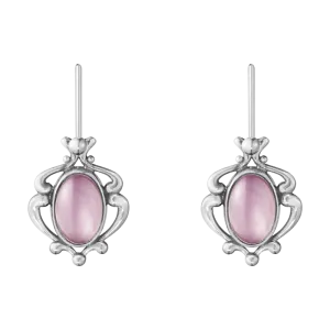Georg Jensen Heritage Sterling Silver Lilac Quartz Drop Earrings