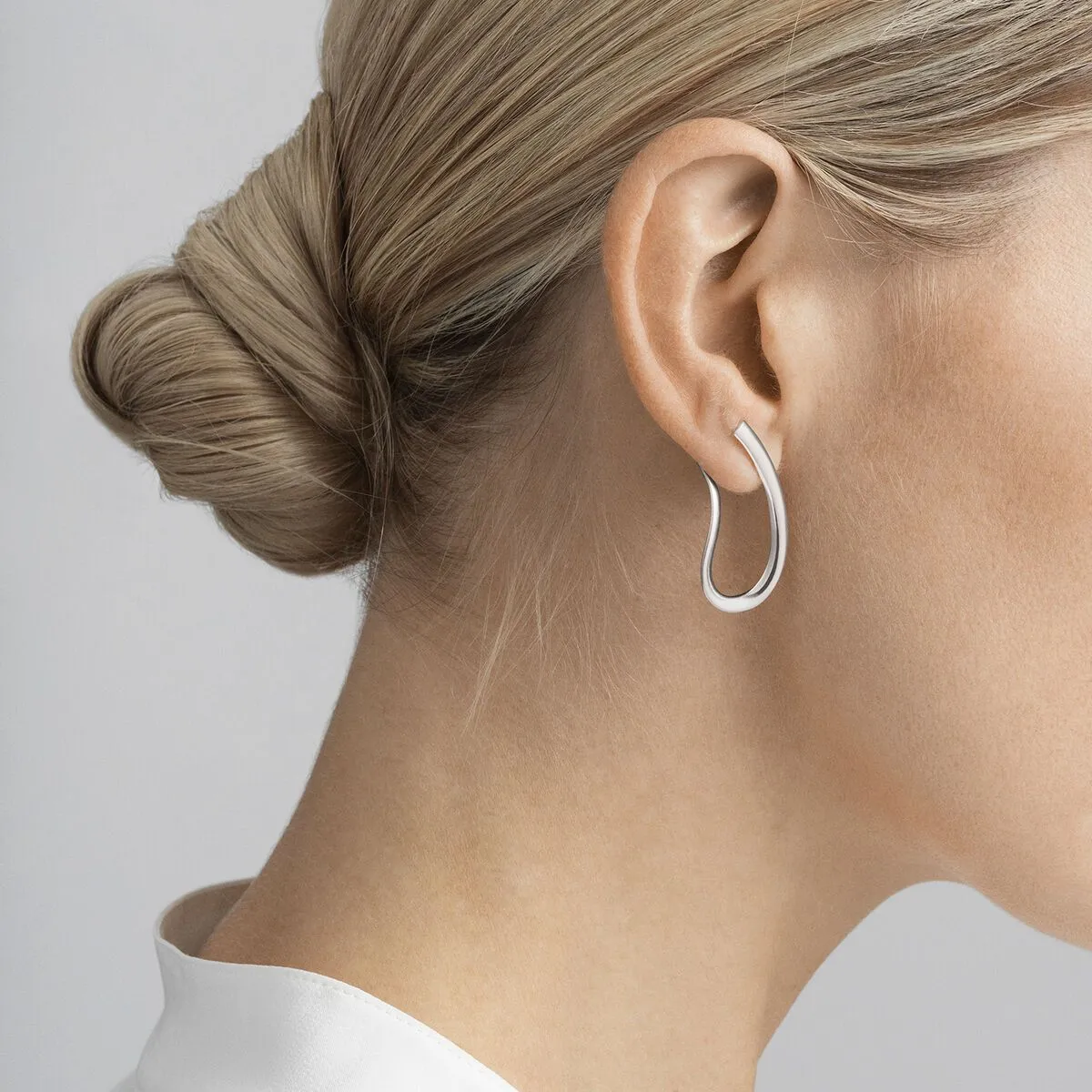 Georg Jensen Infinity Sterling Silver Hook Earrings D