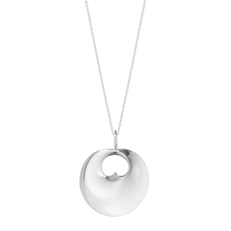 Georg Jensen Large Hidden Heart Sterling Silver Necklace