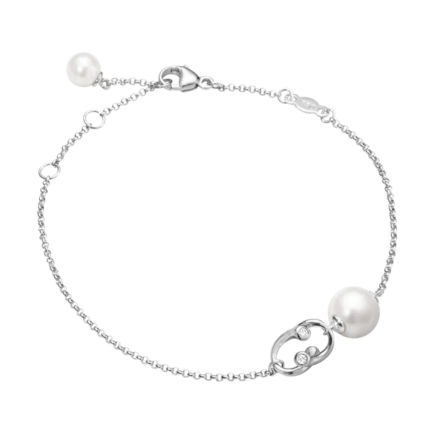 Georg Jensen Magic 18ct White Gold Diamond Pearl Bracelet