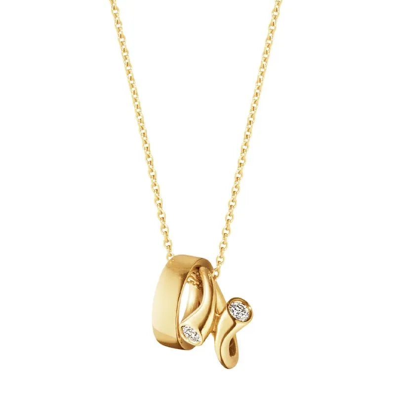 Georg Jensen Magic 18ct Yellow Gold 0.06ct Diamond Charm Necklace