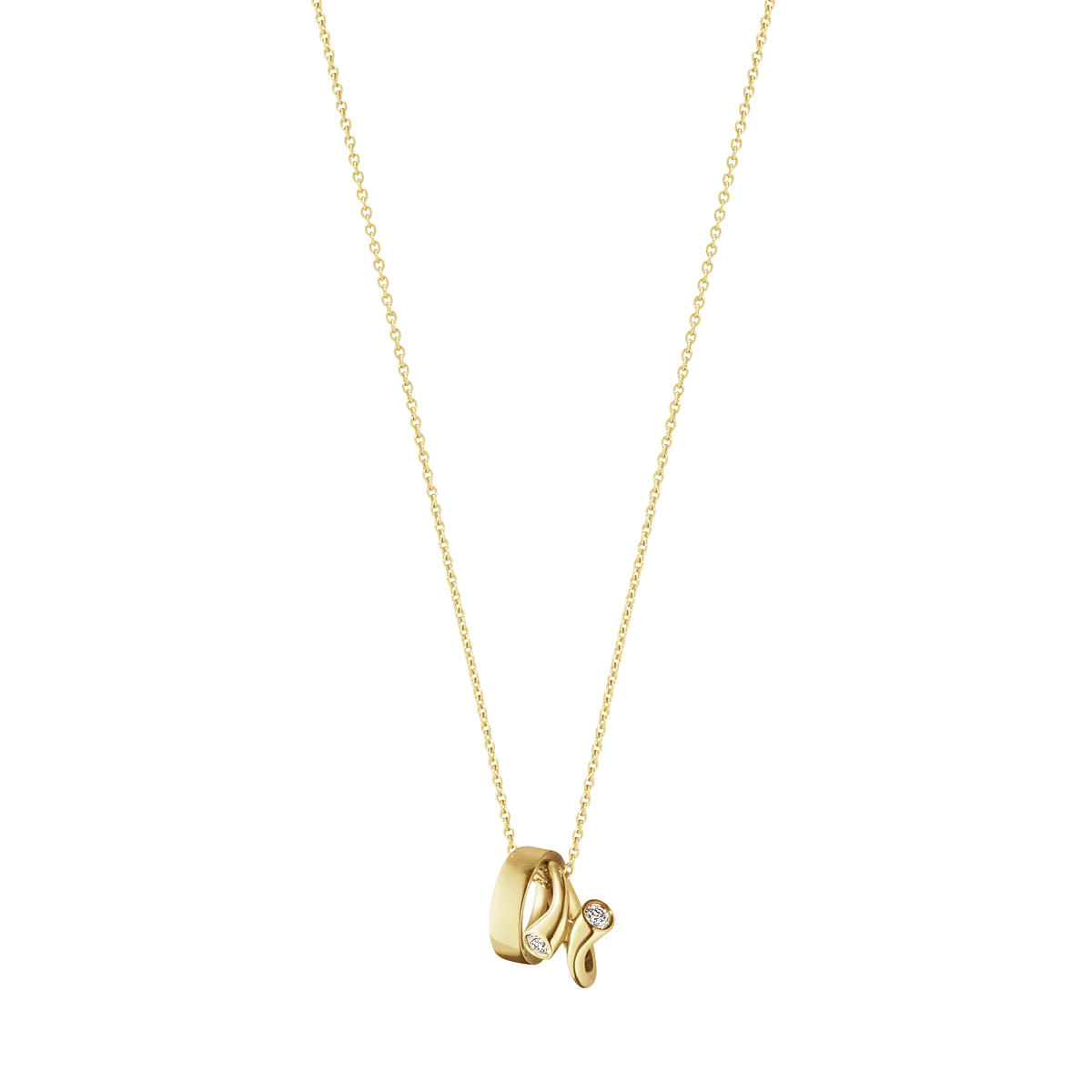 Georg Jensen Magic 18ct Yellow Gold 0.06ct Diamond Charm Necklace