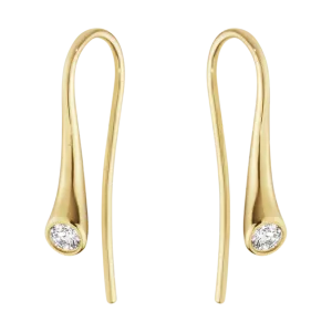 Georg Jensen Magic 18ct Yellow Gold Diamond Hook Earrings