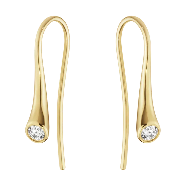 Georg Jensen Magic 18ct Yellow Gold Diamond Hook Earrings