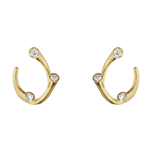 Georg Jensen Magic 18ct Yellow Gold Diamond Hoop Earrings
