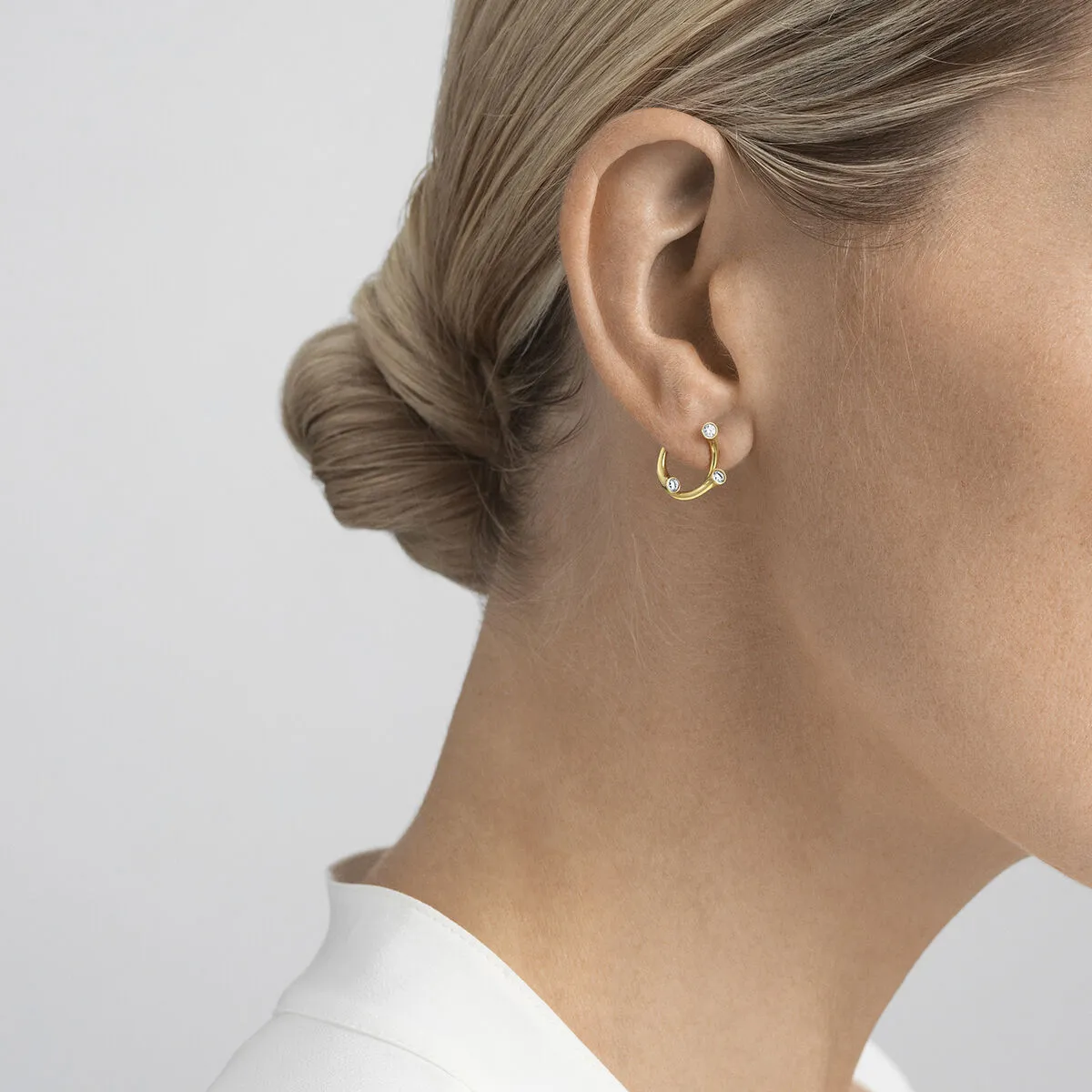 Georg Jensen Magic 18ct Yellow Gold Diamond Hoop Earrings