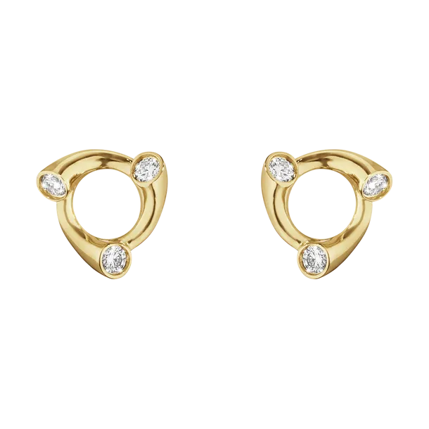 Georg Jensen Magic 18ct Yellow Gold Diamond Stud Earrings