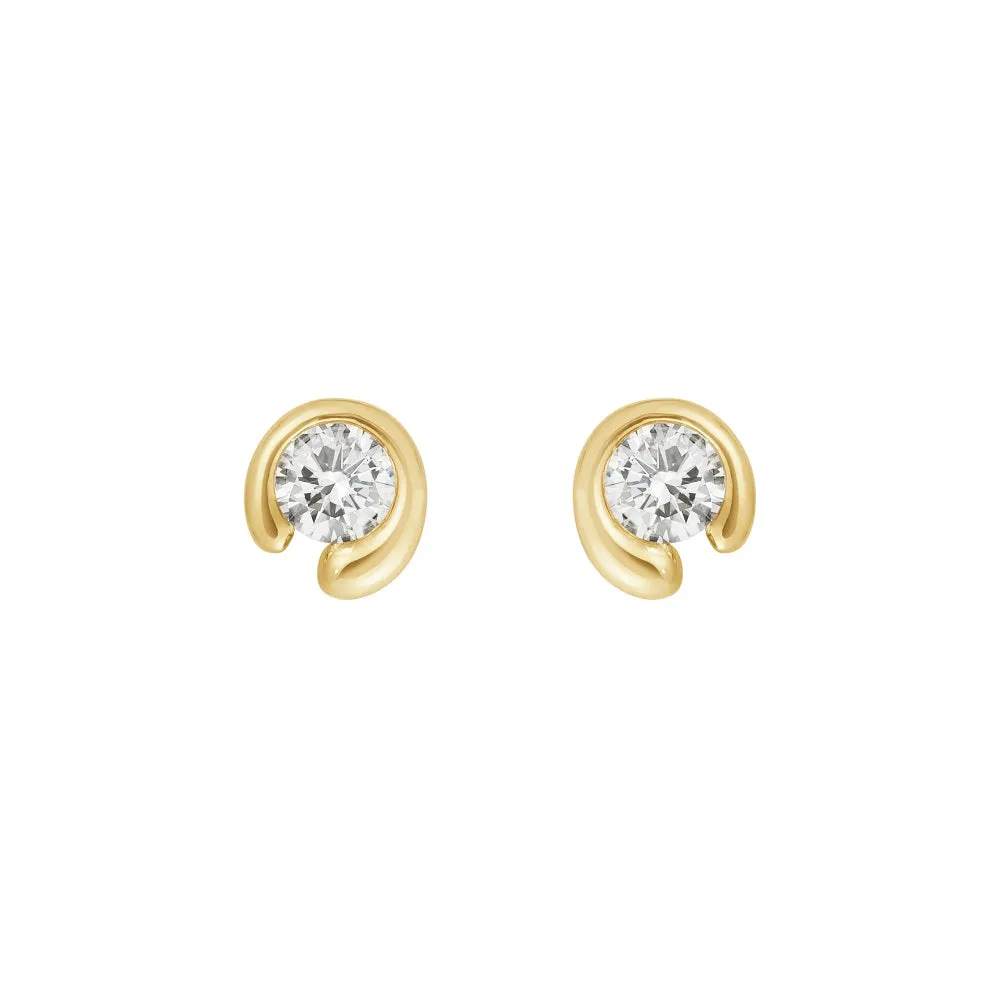 Georg Jensen Mercy 18ct Yellow Gold 0.20ct Diamond Stud Earrings