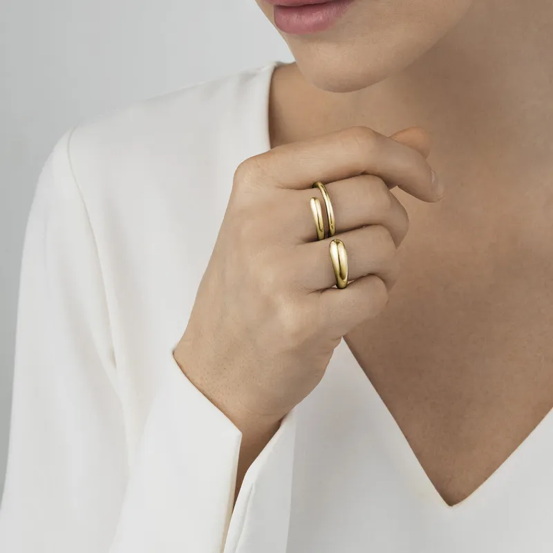 Georg Jensen Mercy 18ct Yellow Gold Double Ring
