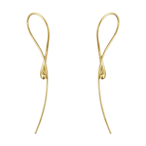 Georg Jensen Mercy 18ct Yellow Gold Twisted Long Drop Earrings