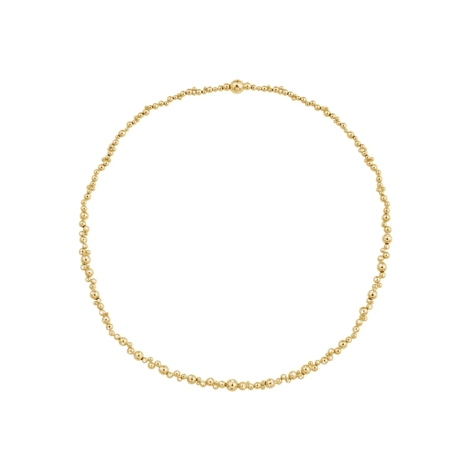 Georg Jensen Moonlight Grapes 18ct Yellow Gold Diamond Slim Necklace