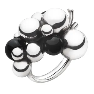 Georg Jensen Moonlight Grapes Sterling Silver Black Onyx Ring D