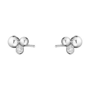 Georg Jensen Moonlight Grapes Sterling Silver Diamond Stud Earrings