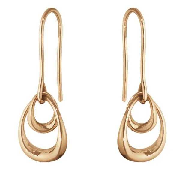 Georg Jensen Offspring 18ct Rose Gold Hook Earrings D