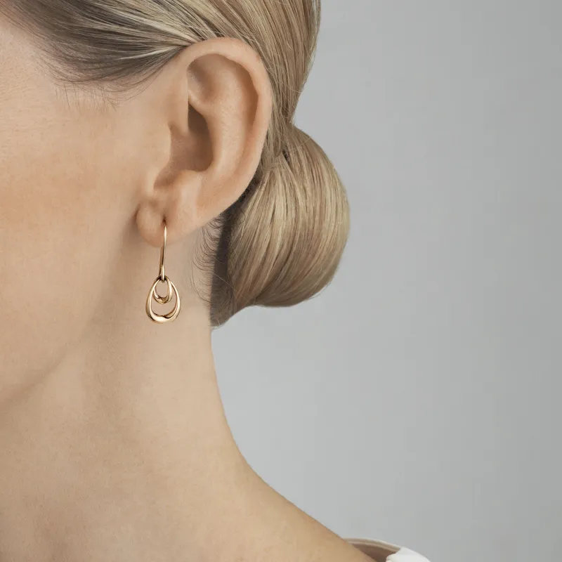 Georg Jensen Offspring 18ct Rose Gold Hook Earrings D