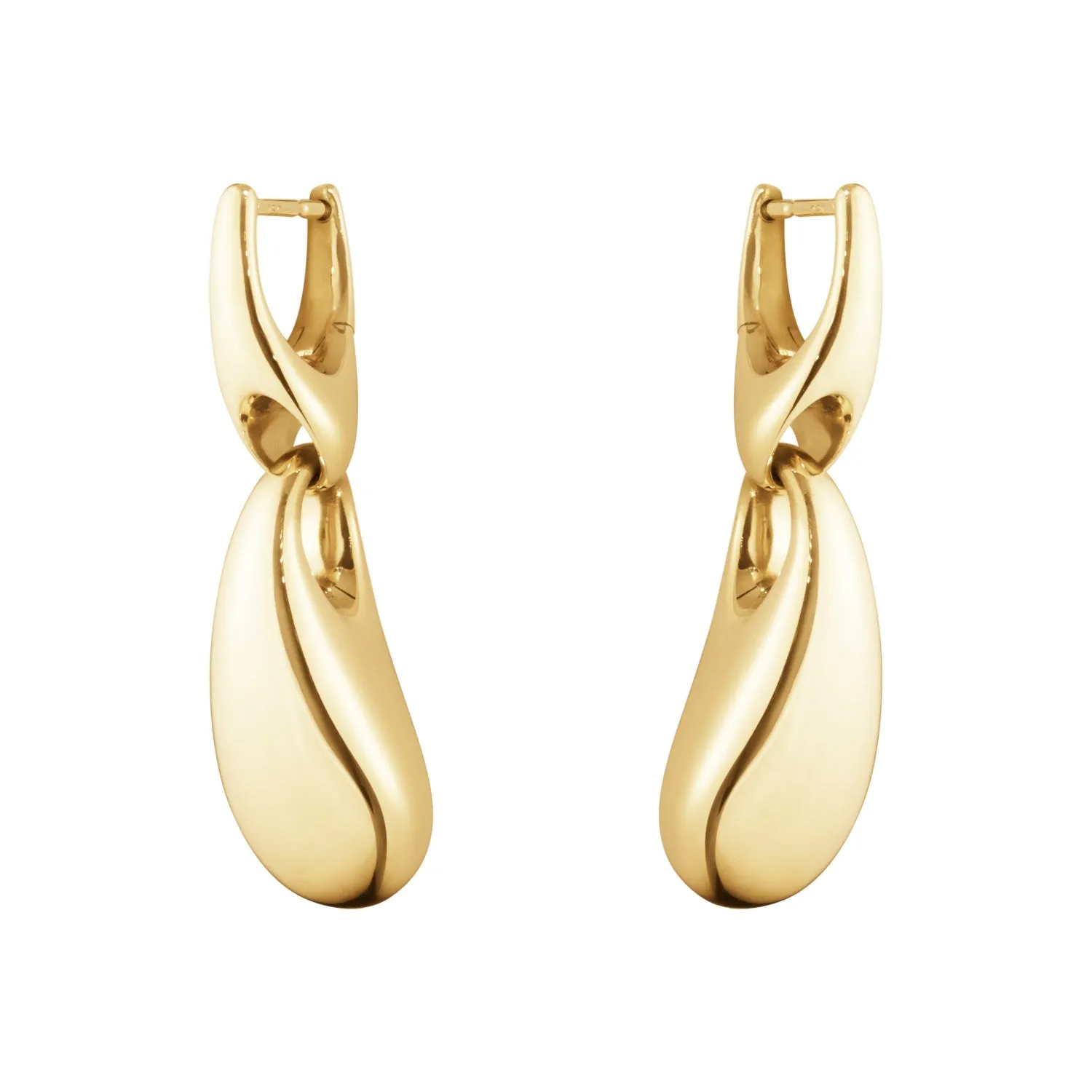 Georg Jensen Reflect 18ct Yellow Gold Graduated Links Short Drop Earrings
