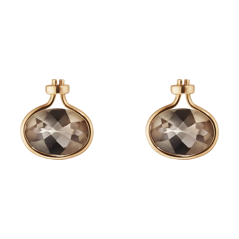 Georg Jensen Savannah 18ct Rose Gold Smokey Quartz Earrings