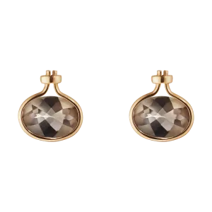 Georg Jensen Savannah 18ct Rose Gold Smokey Quartz Earrings
