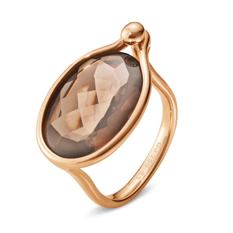 Georg Jensen Savannah 18ct Rose Gold Smokey Quartz Ring