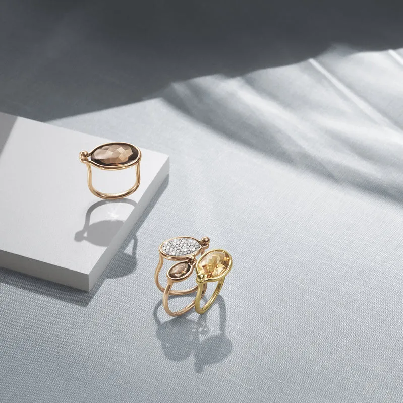 Georg Jensen Savannah 18ct Rose Gold Smokey Quartz Ring