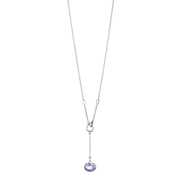 Georg Jensen Savannah Sterling Silver Amethyst Long Necklace D
