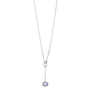 Georg Jensen Savannah Sterling Silver Amethyst Long Necklace D
