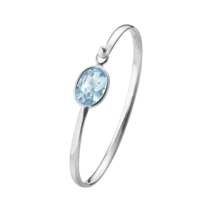 Georg Jensen Savannah Sterling Silver Blue Topaz Bangle