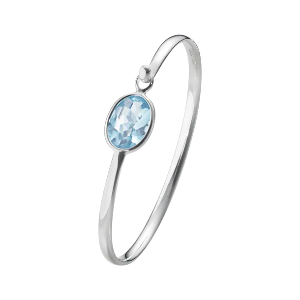 Georg Jensen Savannah Sterling Silver Blue Topaz Bangle