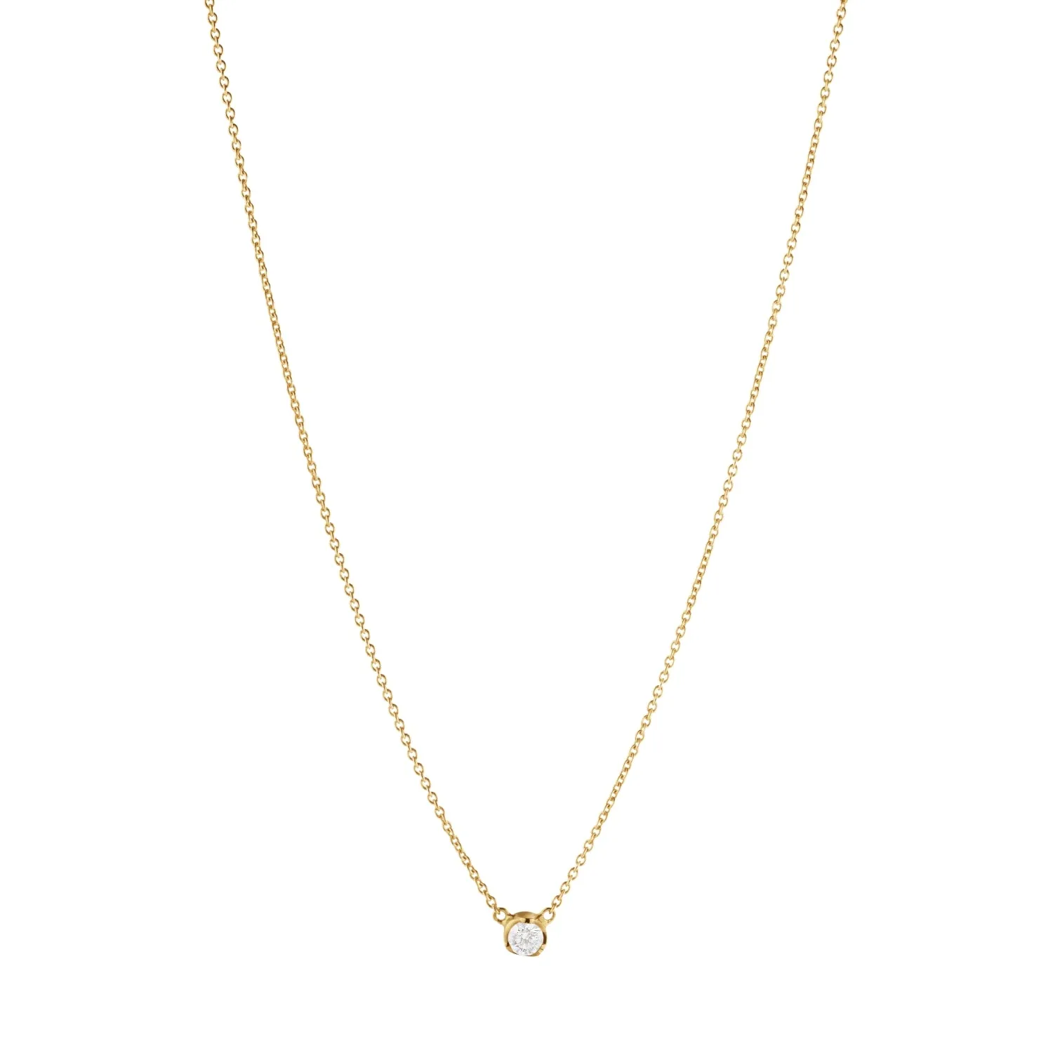 Georg Jensen Signature 18ct Yellow Gold 0.10ct Diamond Solitaire Pendant
