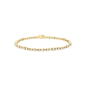 Georg Jensen Signature 18ct Yellow Gold 2.55ct Diamond Tennis Bracelet Medium