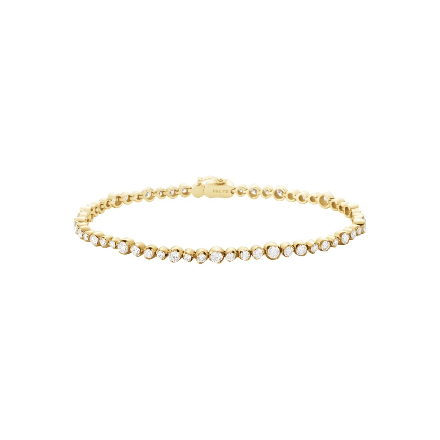 Georg Jensen Signature 18ct Yellow Gold 2.55ct Diamond Tennis Bracelet Medium