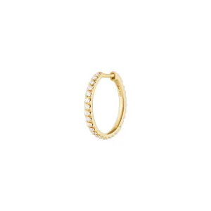 Georg Jensen Signature Diamonds 18ct Yellow Gold 0.15ct Large Hoop Earring Single Piece