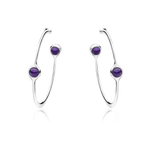 Georg Jensen Sphere Sterling Silver Amethyst Earrings D