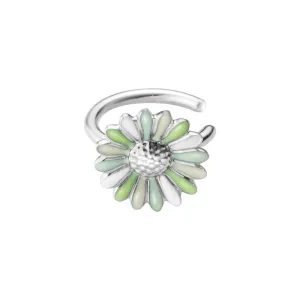 Georg Jensen Stine Goya Daisy Sterling Silver Green Single Ear Cuff