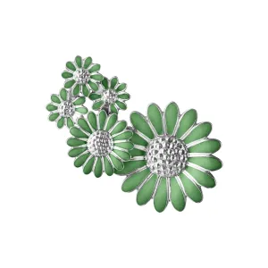 Georg Jensen Stine Goya Daisy Sterling Silver Vivid Green Enamel Single Ear Cuff Right