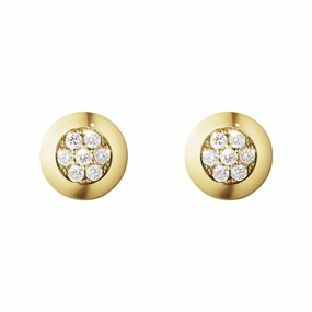 Georg Jensen Aurora 18ct Yellow Gold 0.21ct Diamond Stud Earrings