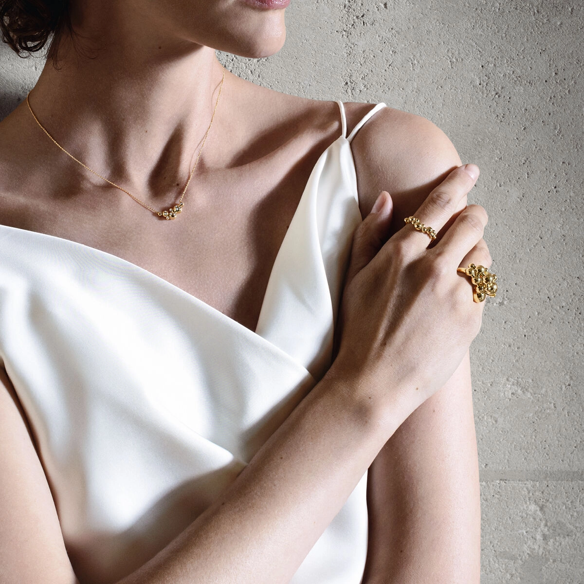 Georg Jensen Moonlight Grapes 18ct Yellow Gold Statement Ring