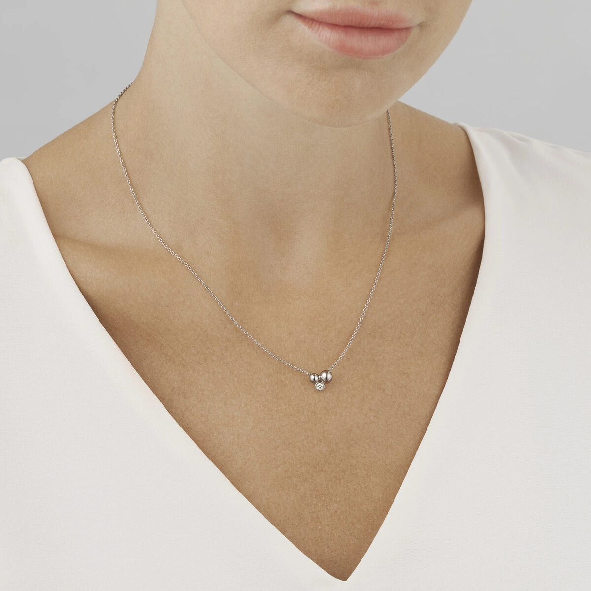 Georg Jensen Moonlight Grapes Sterling Silver Diamond Pendant