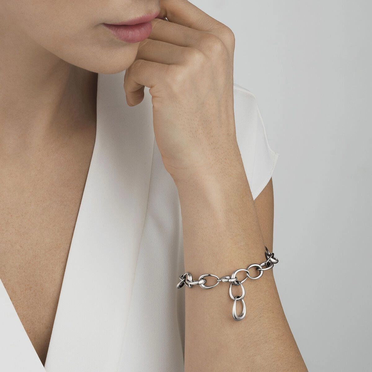 Georg Jensen Offspring Sterling Silver Link Bracelet