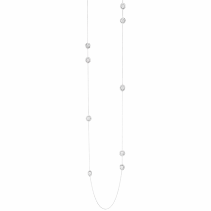Georg Jensen Sunflower Sterling Silver Diamond Necklace D