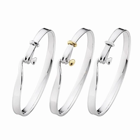 Georg Jensen Torun Sterling Silver 18ct Yellow Gold Diamond Bangle Set