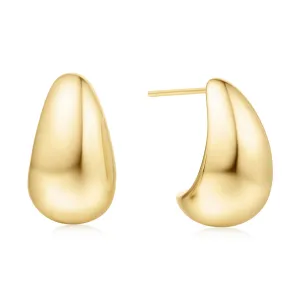 Gold Bold Dome Hoop Earrings E062-09G
