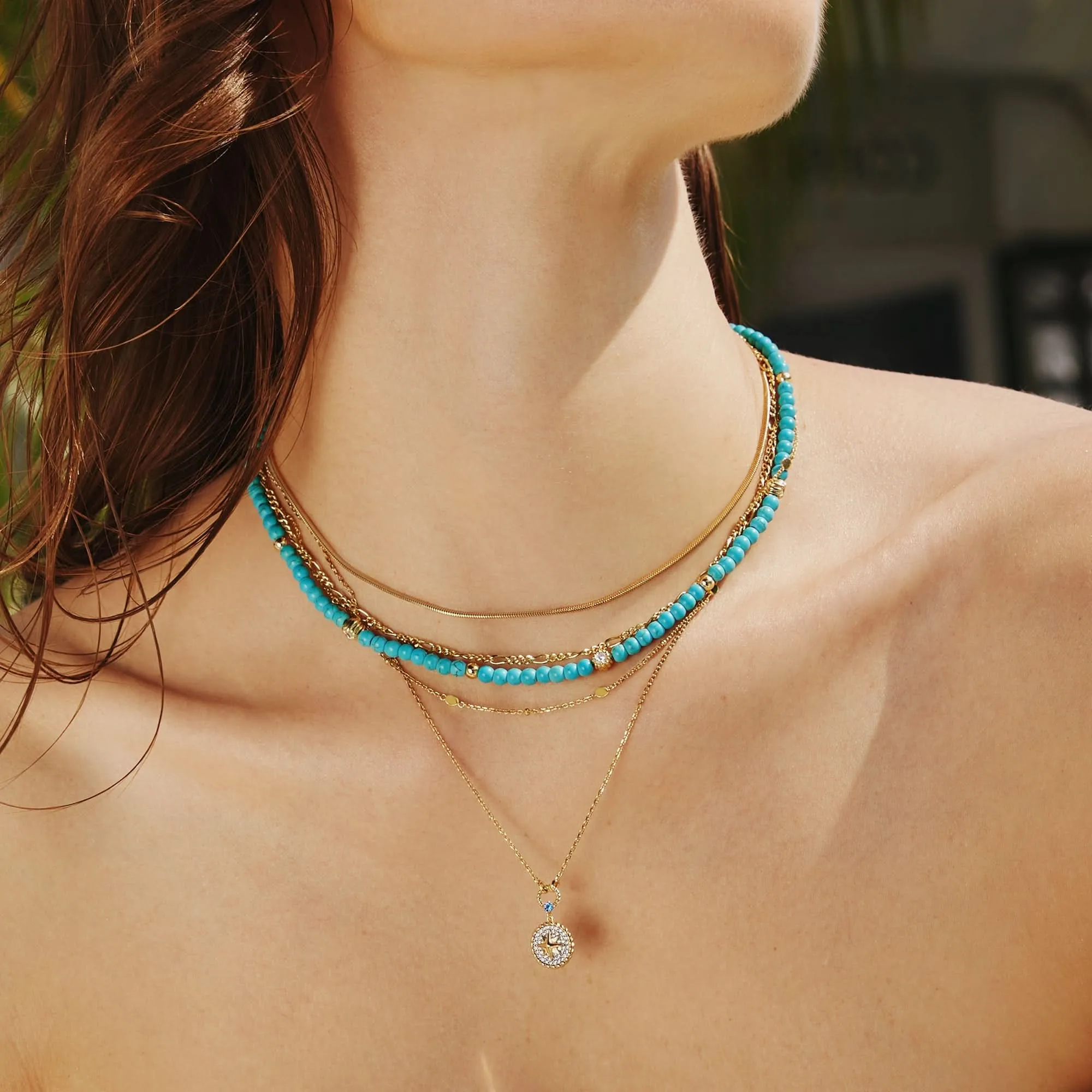 Gold Filia Curb Chain Necklace N063-04G