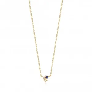 Gold Lapis Star Necklace N039-01G-L