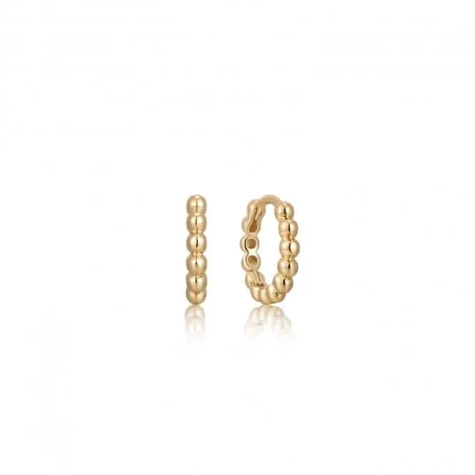 Gold Orb Huggie Hoop Earrings E045-03G