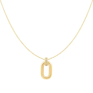 Gold Oval Hoop Pendant Necklace N062-01G